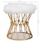 Baxton Studio Leonie White Faux Fur Upholstered Gold Finished Metal Ottoman 161-10274 - alternate 4